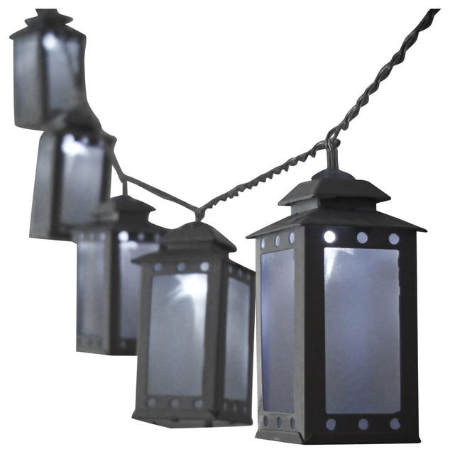 Lantern String Lights, String of 10, Warm White - Contemporary - Outdoor Rope And String Lights ...