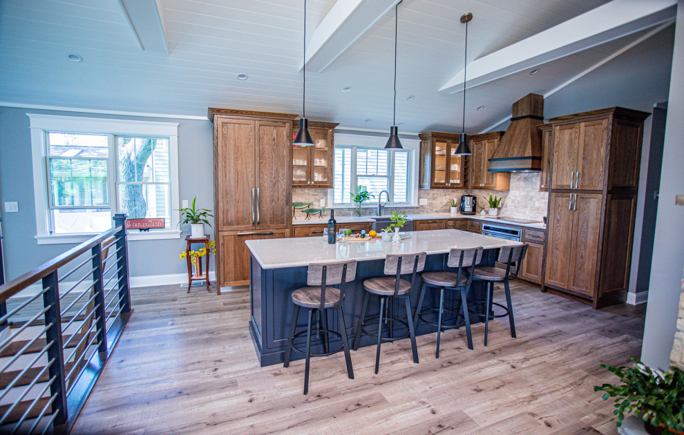 This is an example of a transitional kitchen in Milwaukee.