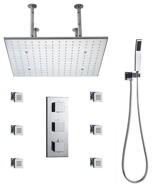 Asti Rainfall Shower Head Mist Spa Thermostatic Bath Multi Function