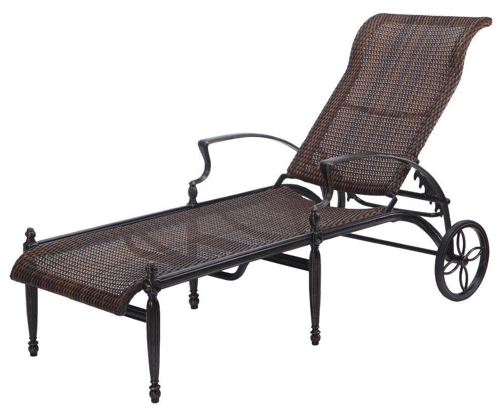 Bel Air Woven Chaise Lounge Tropical Outdoor Chaise Lounges by