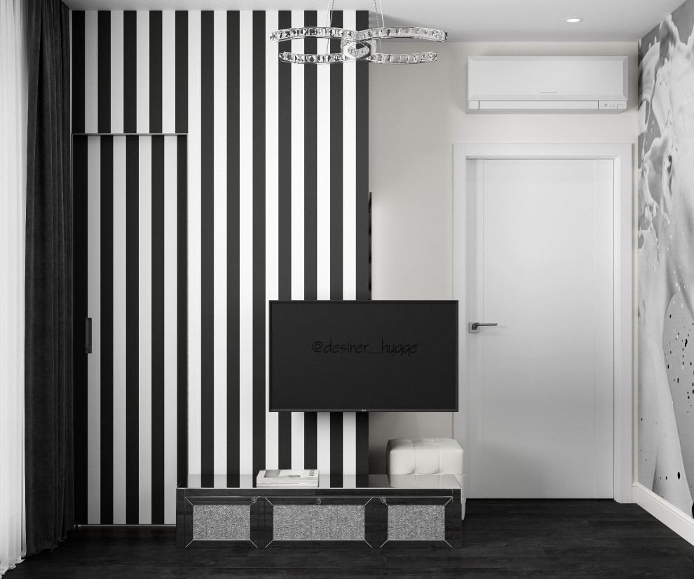 Черно-белая мастер-спальня