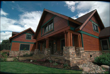 Example of an arts and crafts home design design in Denver