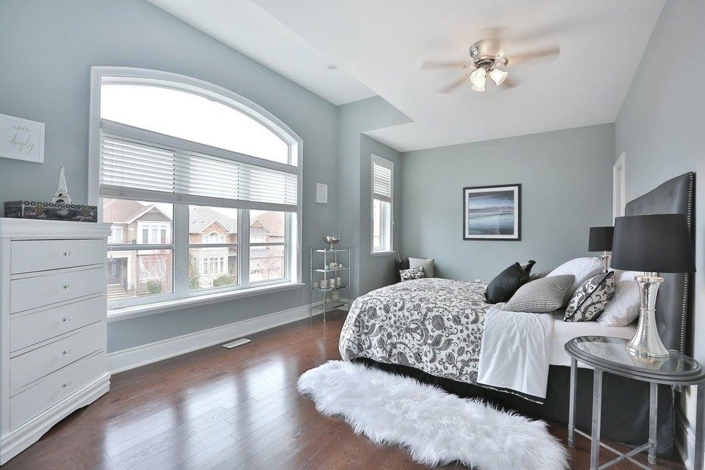 Photo of a contemporary bedroom in Toronto.