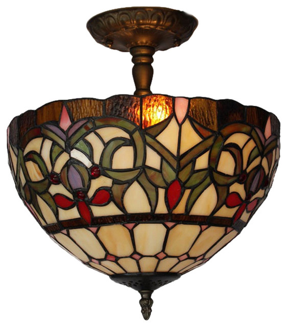 Amora Lighting Tiffany Style Ceiling Lamp Modern Flush Mount Amora Lighting Tiffany Style Ceiling Lamp