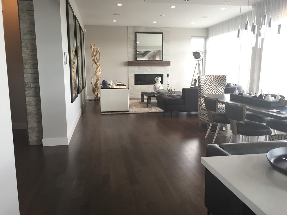 Smoky Grey Hardwood Floor - Living Room - Contemporary - Living Room