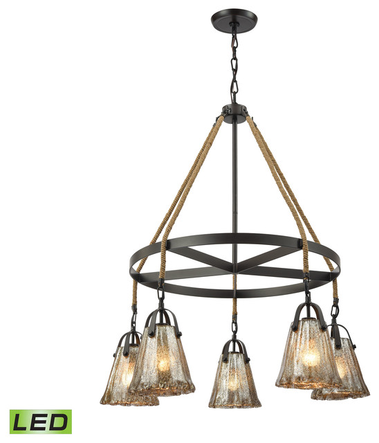 Southwestern 5 Light Chandelier in Oil Rubbed Bronze Finish