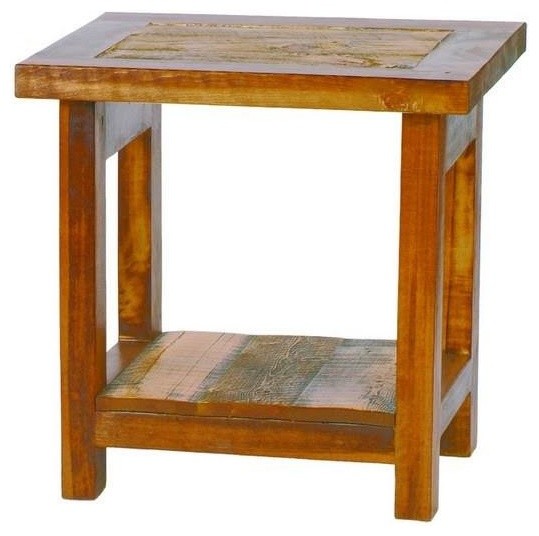 Rustic Reclaimed Wood End Table, Barnwood End Table With Drawer