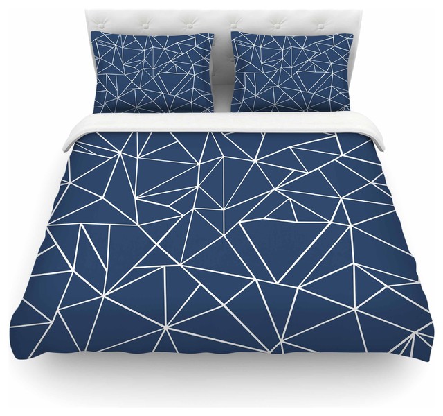 Project M Abstraction Outline Navy Blue Abstract Duvet Cover Project M Abstraction Outline Navy Blue Abstract Duvet Cover Contemporary Covers And Sets By Kess Global Inc