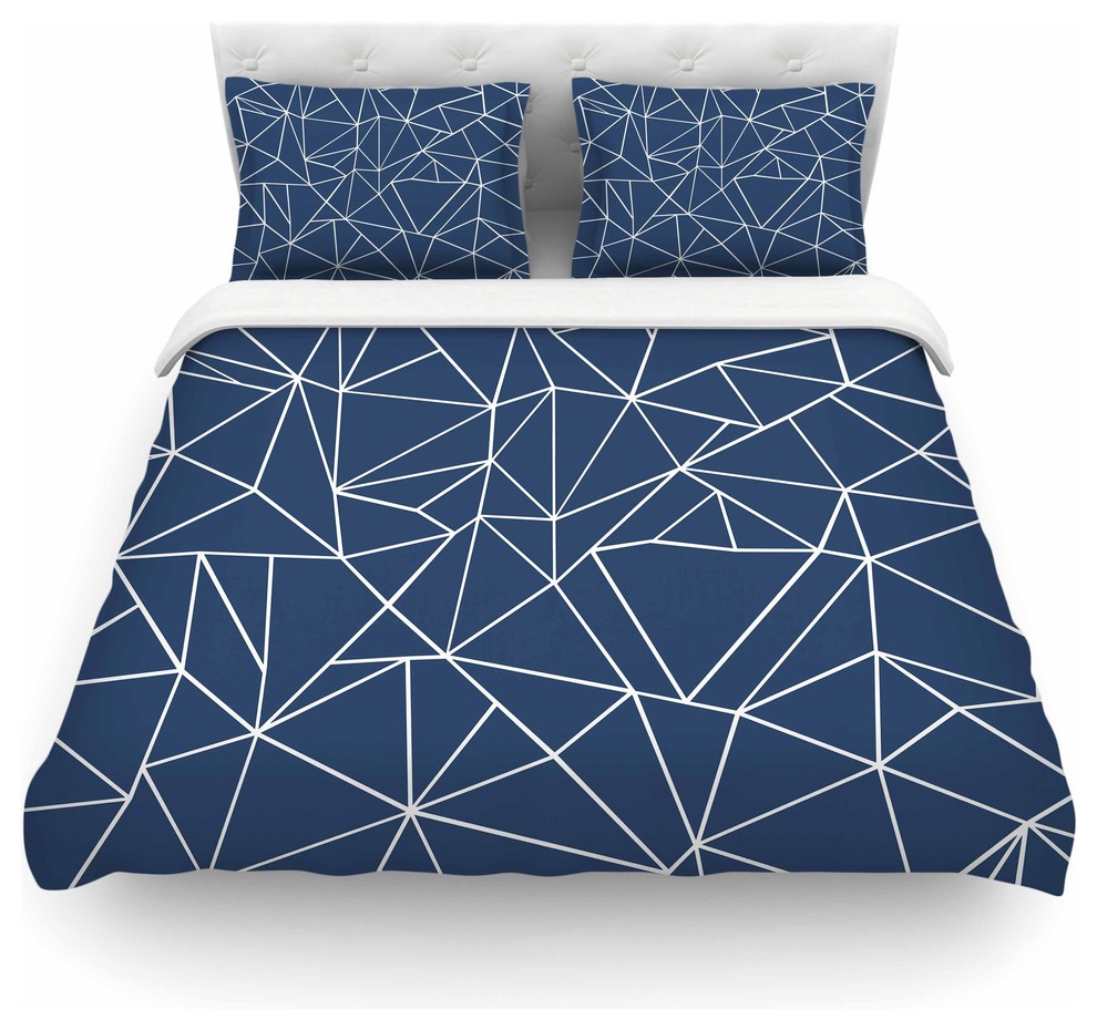 88 x 88 Kess InHouse Robin Dickinson A Perfect Day Gray Blue Cotton Queen Duvet Cover