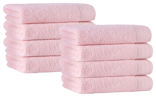 Signature Hand Towels, Set of 8, Pink