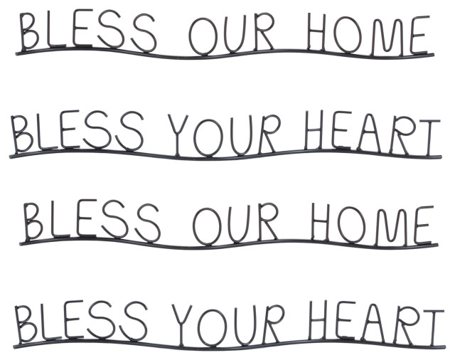Bless Home and Heart Decor, 4Piece Set Contemporary Metal Wall Art by Melrose