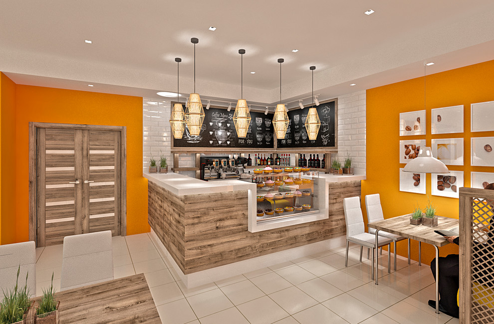 Дизайн интерьера кафе быстрого питания