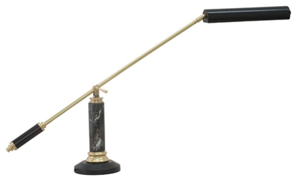 Counter Balance Polished Brass and Black Marble LED Piano/Desk Lamp