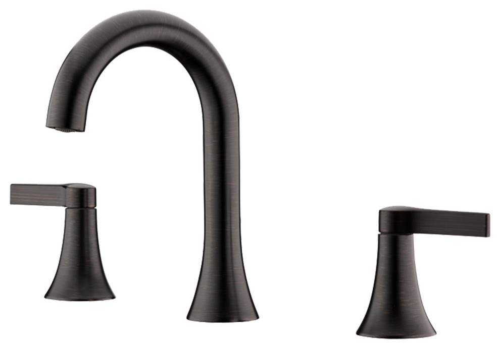 Luxier WSP11-T 2-Handle Widespread Bathroom Faucet with Drain, Oil Rubbed Bronze