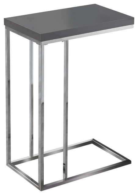 HomeRoots 18.25" x 10.25" x 25.25" Grey Particle Board Metal Accent Table