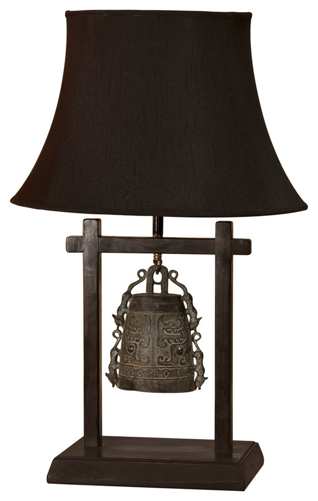 Bronze Bell Table Lamp With Shade, The Lamp Shader Westmont