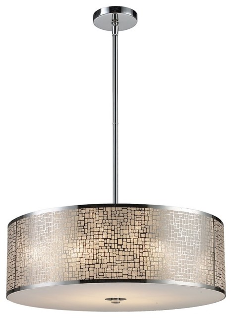 Medina 5-Light Pendant, Polished Stainless Steel