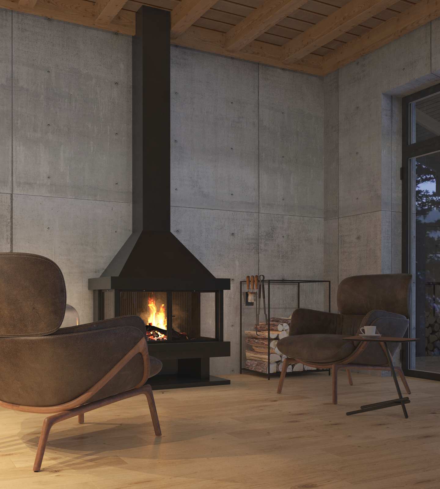 Дизайн-проект интерьера загородного дома (из бруса)