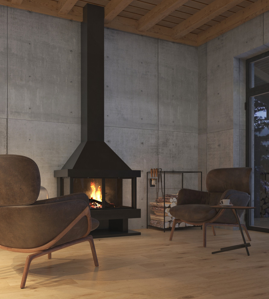 Дизайн-проект интерьера загородного дома (из бруса)