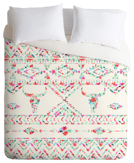 Jacqueline Maldonado Southwest Boho Floral Duvet Cover Southwestern Duvet Covers And Duvet
