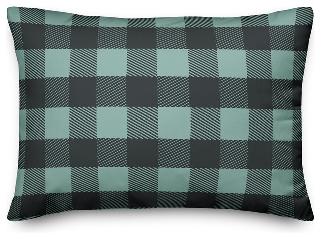 teal plaid pillows