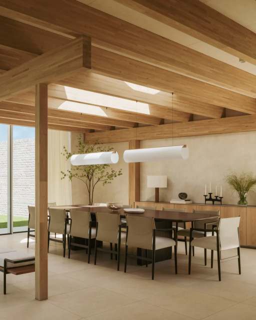 Japanese Inspired Minimal Living New Build Family Home modern-dining-room