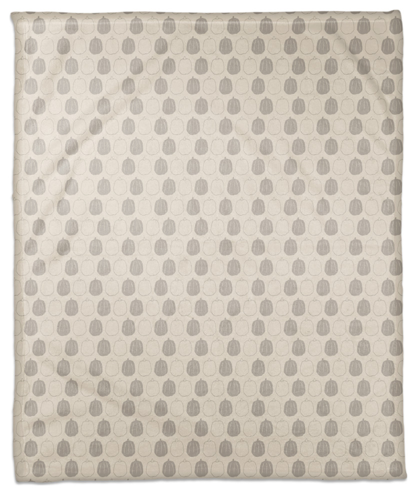Gray Pumpkin Pattern 50x60 Coral Fleece Blanket
