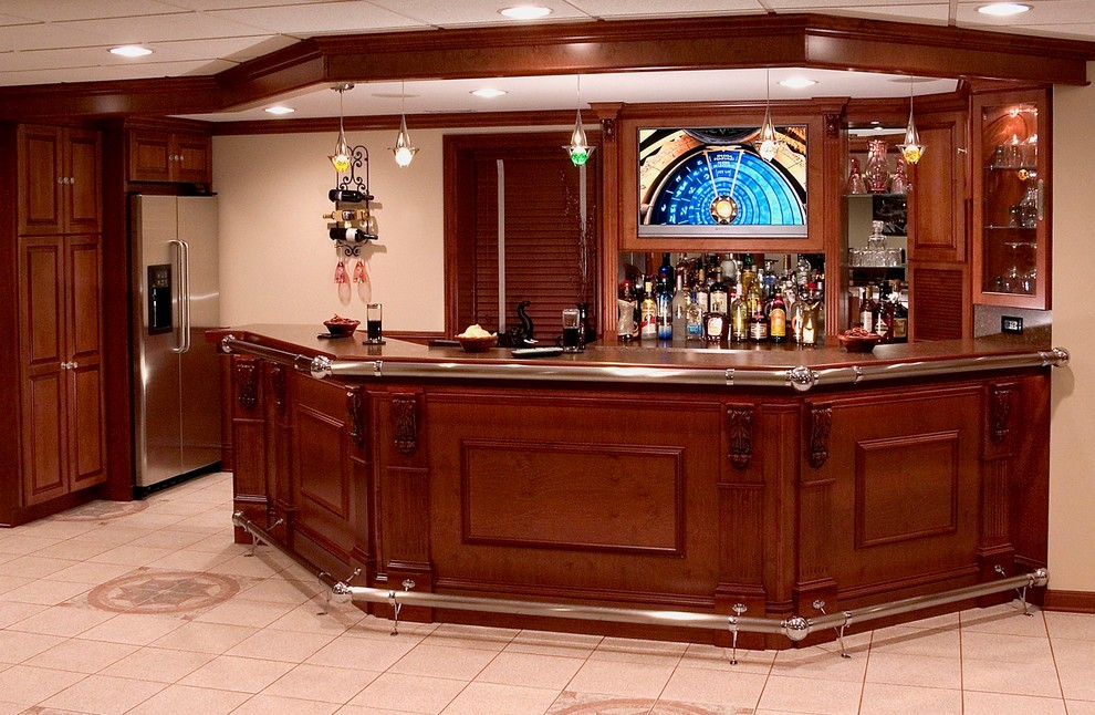 Inspiration for a traditional home bar in Nashville.