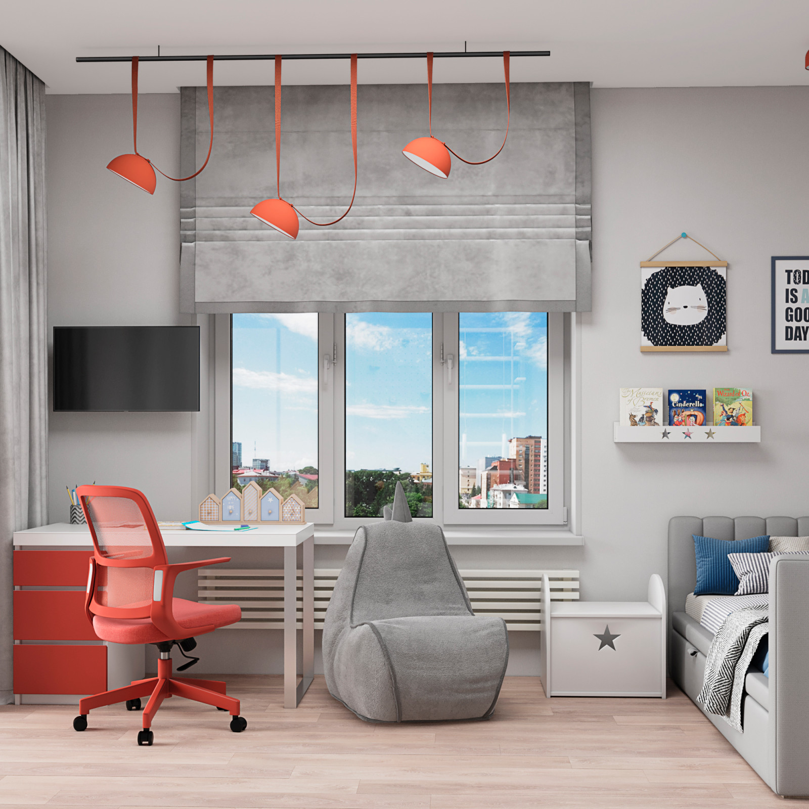 Квартира для молодой семьи с двумя детьми и домашним питомцем.