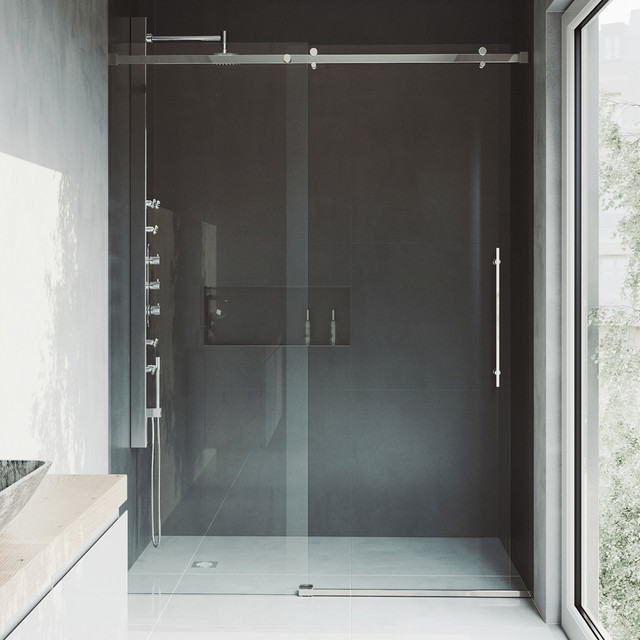 Vigo Luca 60 Frameless Shower Door With Stainless Steel Hardware
