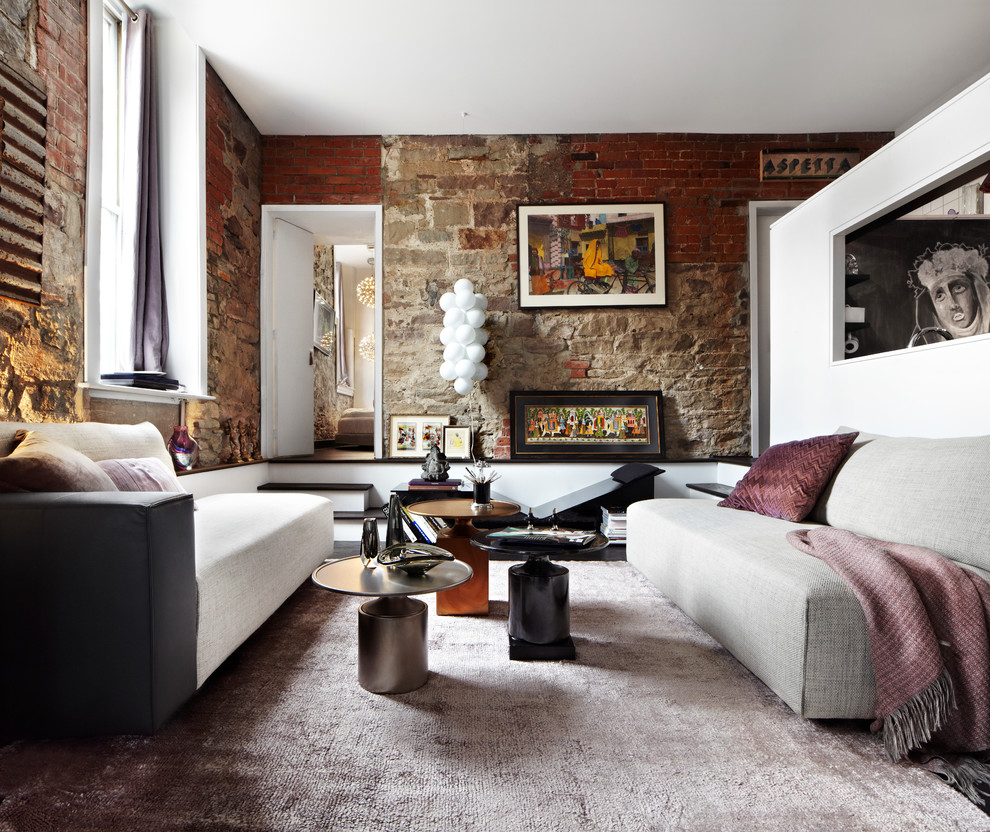 Inspiration for an eclectic formal enclosed living room in Toronto with white walls, no fireplace and no tv.