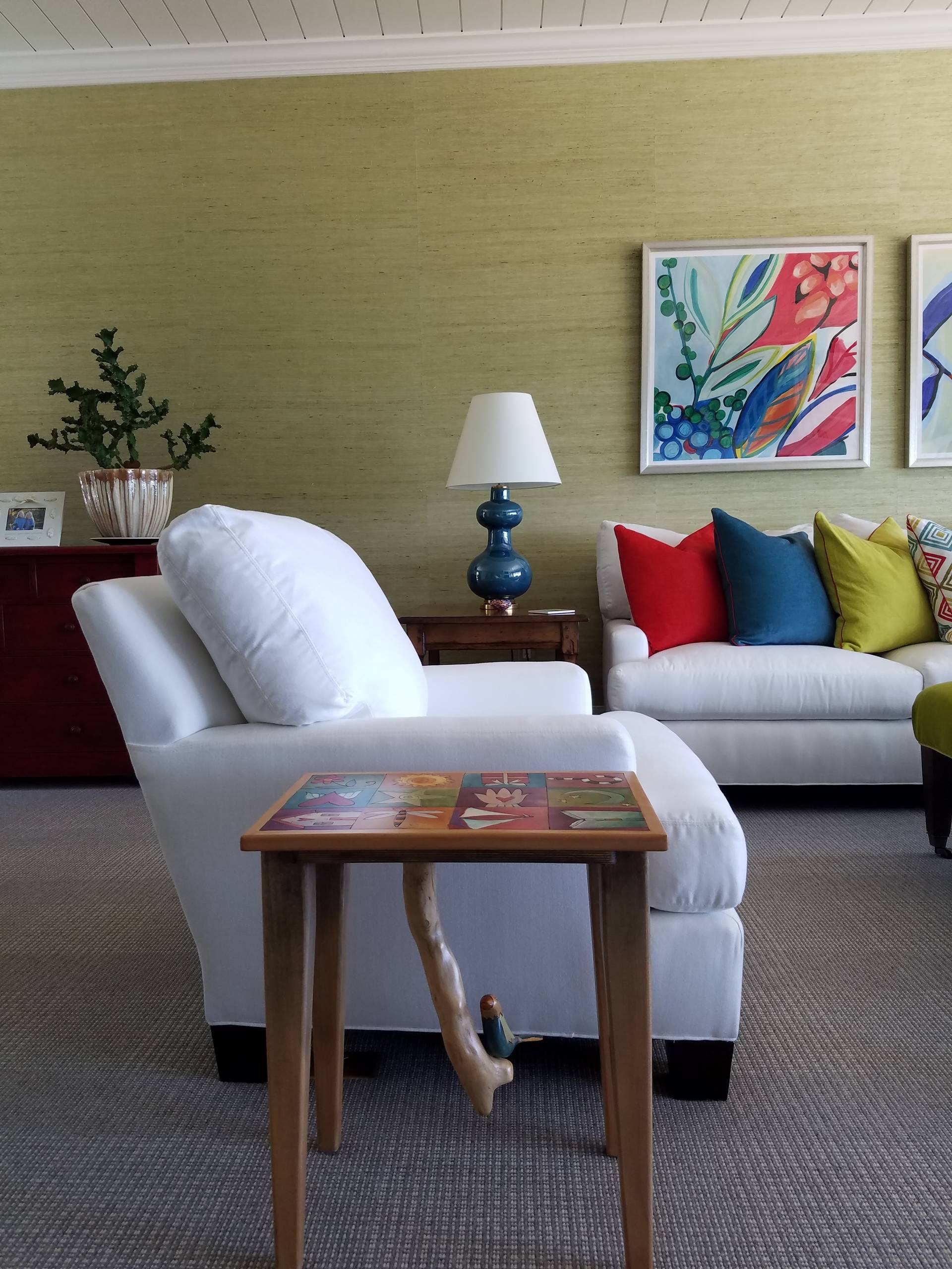 Grasscloth Install: Large Family Room