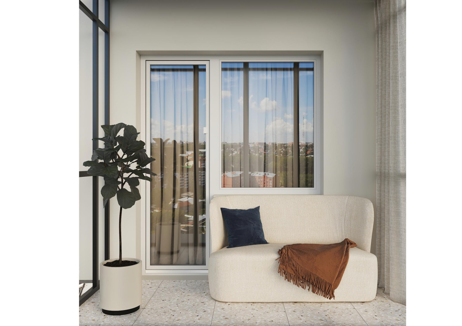 Яркий смешанный стиль в квартире 70 м2