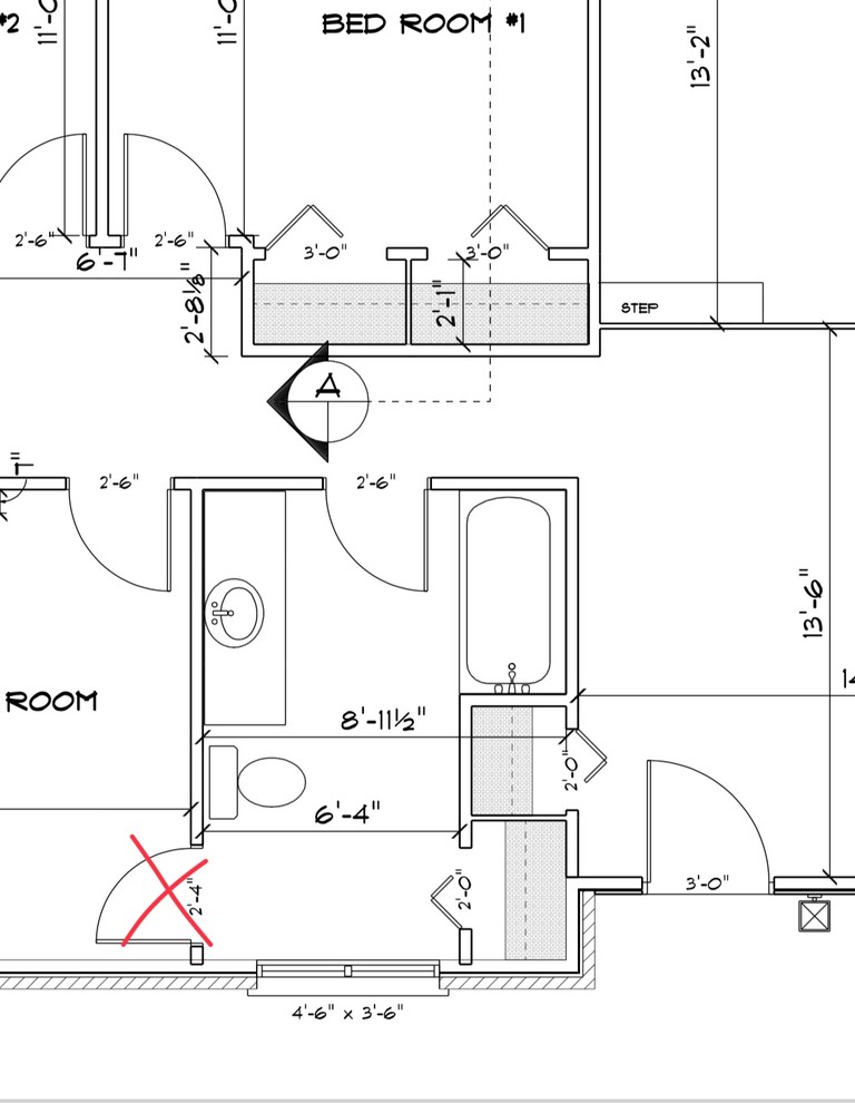 Double vanity size in main bath/kids