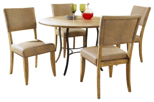 Hillsdale Charleston 5-Piece Round Dining Room Set with Parsons Chair