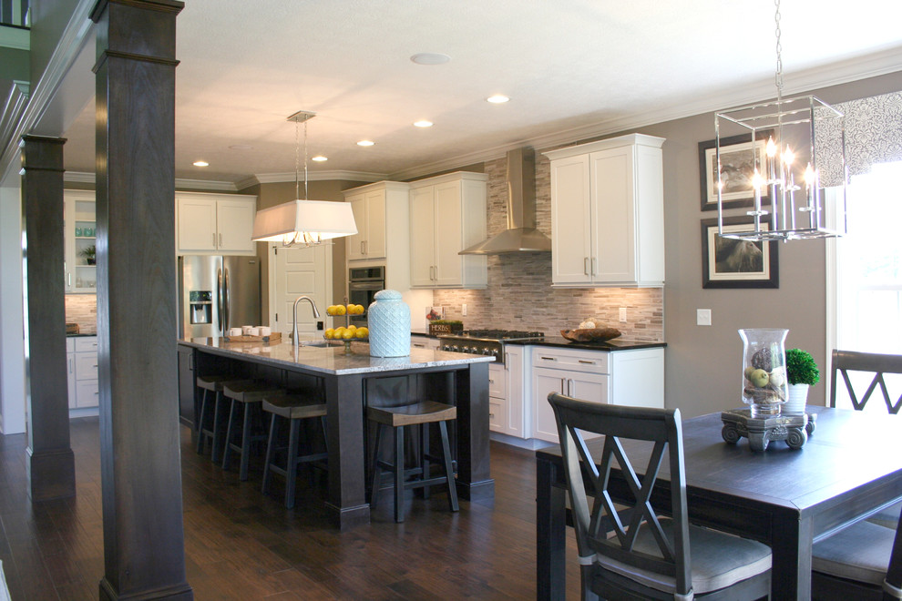 Design ideas for a transitional kitchen in Columbus.