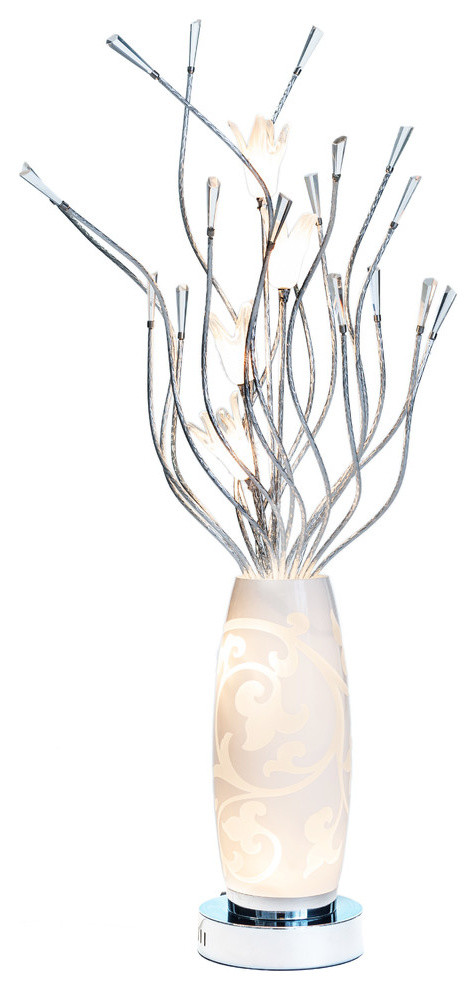 6 Light Table Lamp, Warm White LED Bulbs