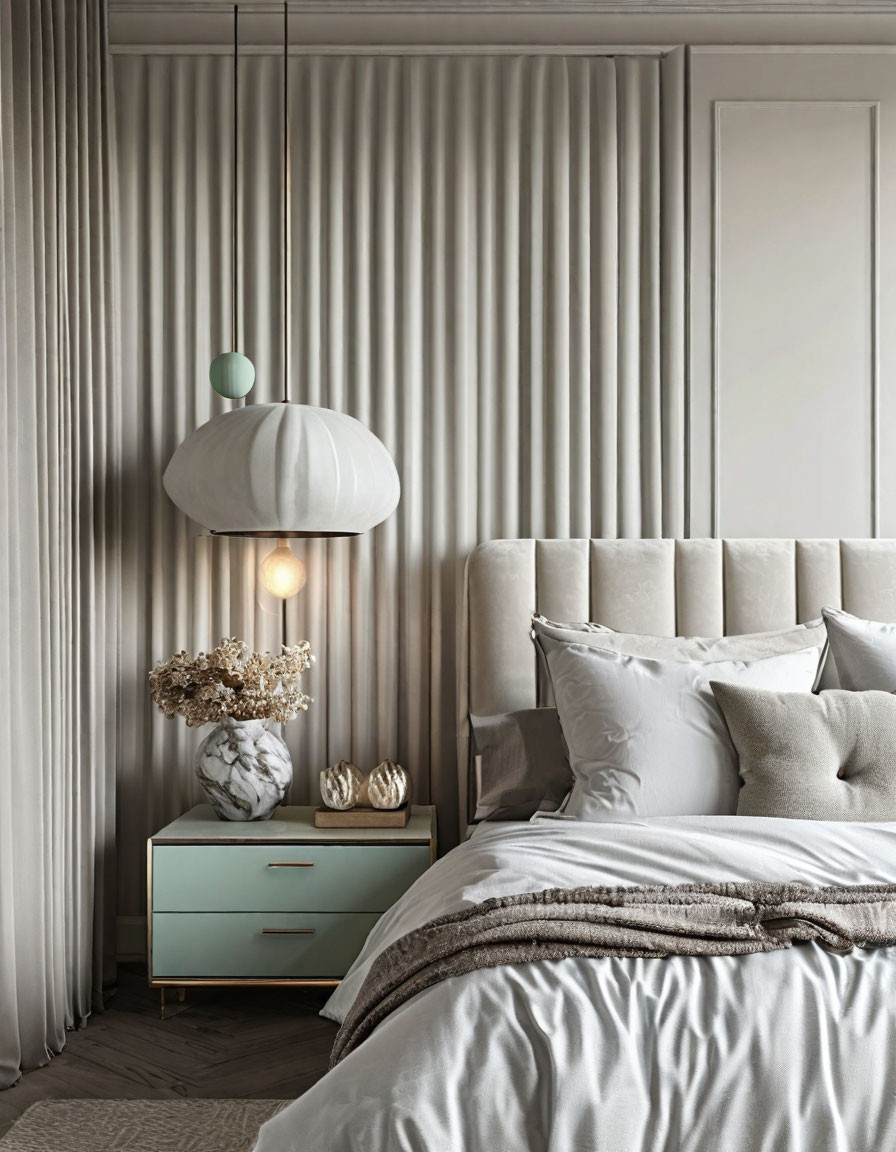 Современные спальни с различным декором и панелями
