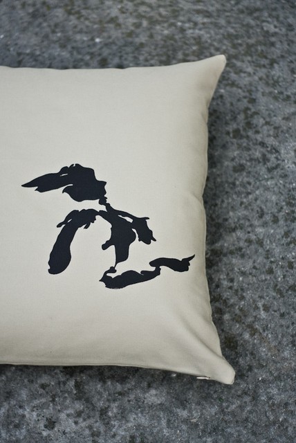 Great Lakes Pillow Cover in Tan by Nicole Tarasick