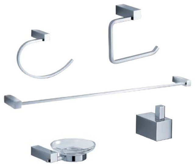 Fresca Ottimo 5Piece Bathroom Accessory Set, Chrome Modern