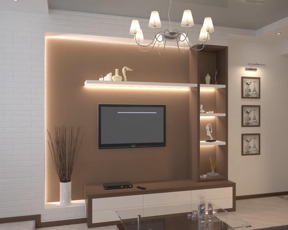 Квартира - студия в коричнево-бежевых тонах