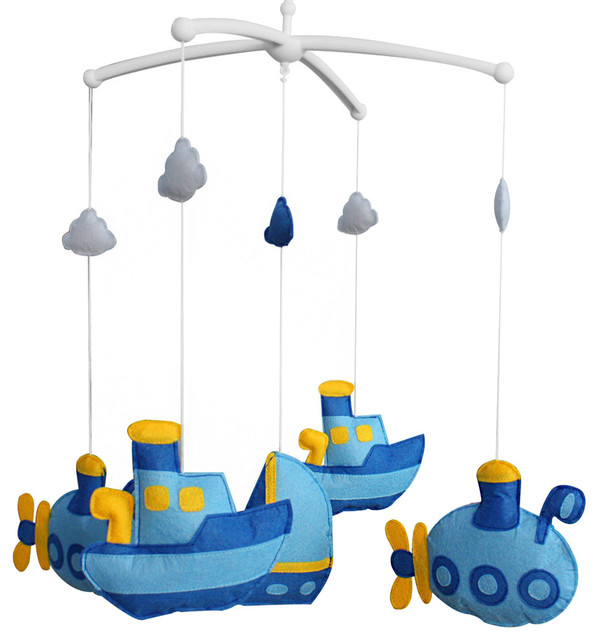 Cute Crib Mobile Infant Bed Hanging Bell Crib Musical Toy Boat Modern Baby Mobiles By Blancho Bedding