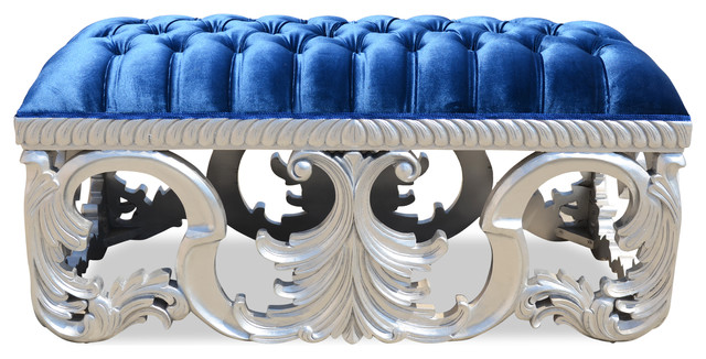 Simone Bench, Silver and Royal Blue