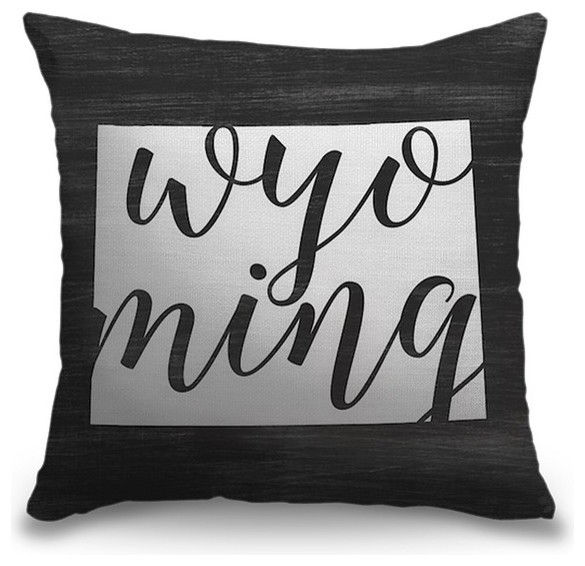 "Home State Typography - Wyoming" Pillow 16"x16"