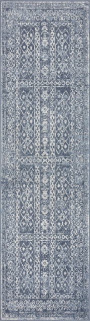 Ellery Traditional Persian Blue Scatter Mat Rug, 2' x 3'