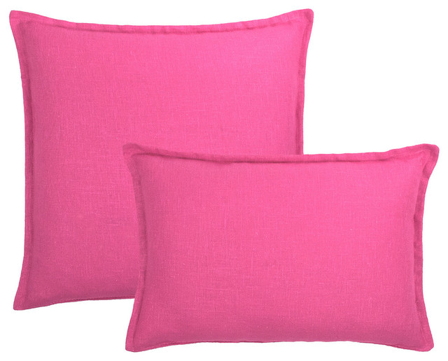 Frisco Linen Reversible Combo Pillow, Pink