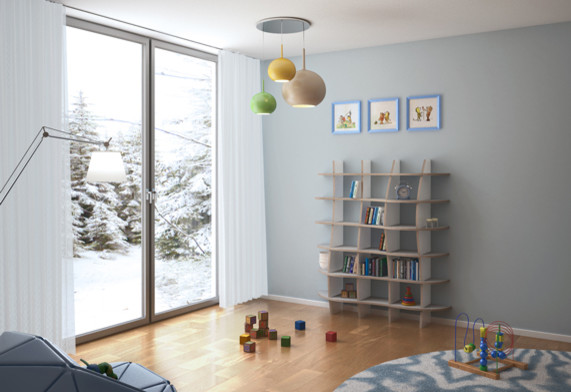 This is an example of a contemporary kids' room in Other.