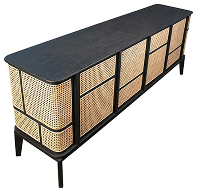 Deco Black and Cane Sideboard - Tropical - Buffets And Sideboards - by ...