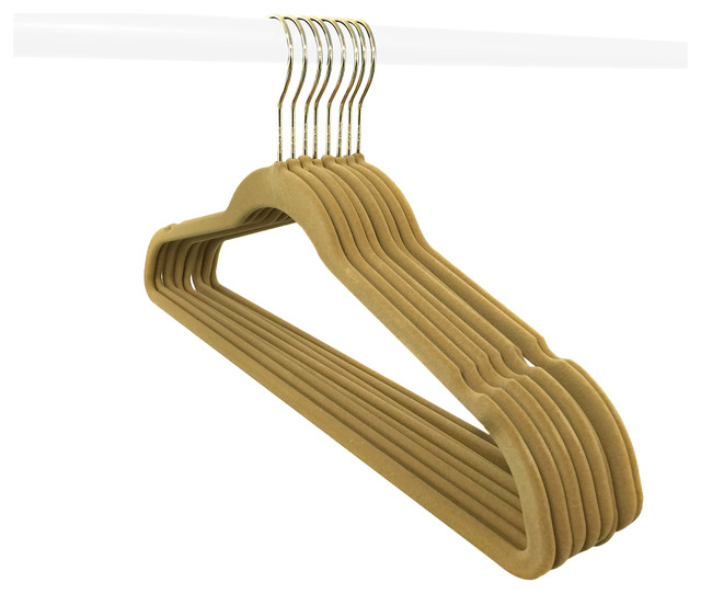 Closet Complete Gold Hook Velvet Hangers, 150 Pack Modern Clothes