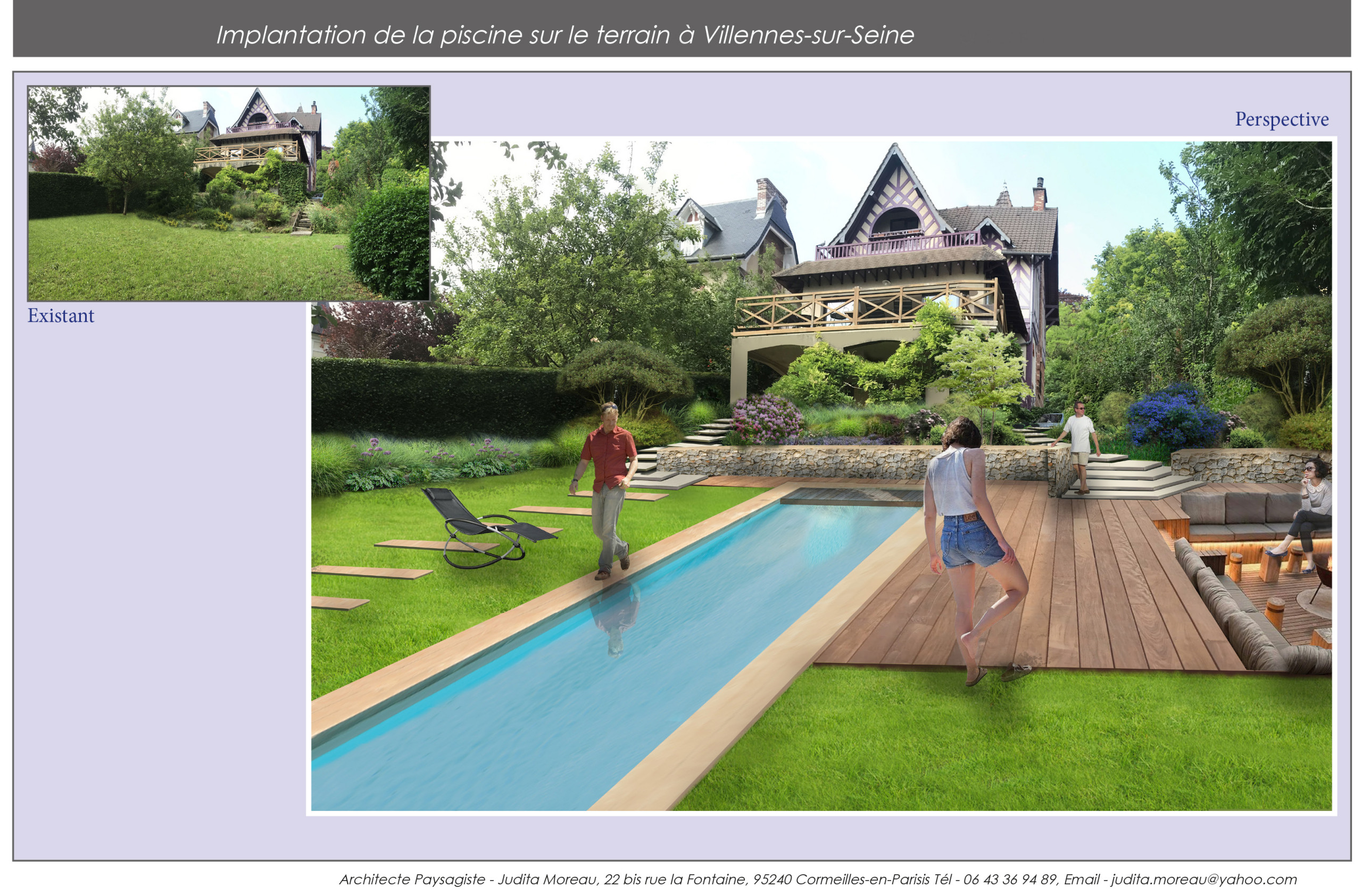 Jardin contemporain en pente
